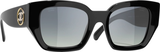 Chanel Black Rounded Square Sunglasses
