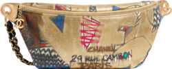 Chanel Gold Graffiti Print Canvas Belt Bag