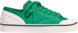 Chanel Green Suede Sneakers
