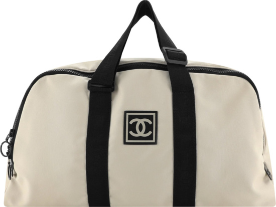 Chanel Sporty Cream Nylon Xl Duffle Bag