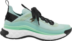 Chanel Ss20 Light Green And Black Sneakers
