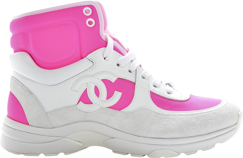 Chanel White & Pink High-Top Sneakers | Incorporated Style