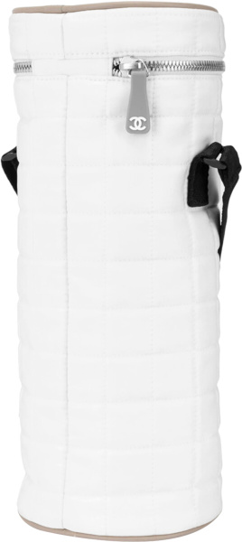 Chanel White Quilted Bottle Bag