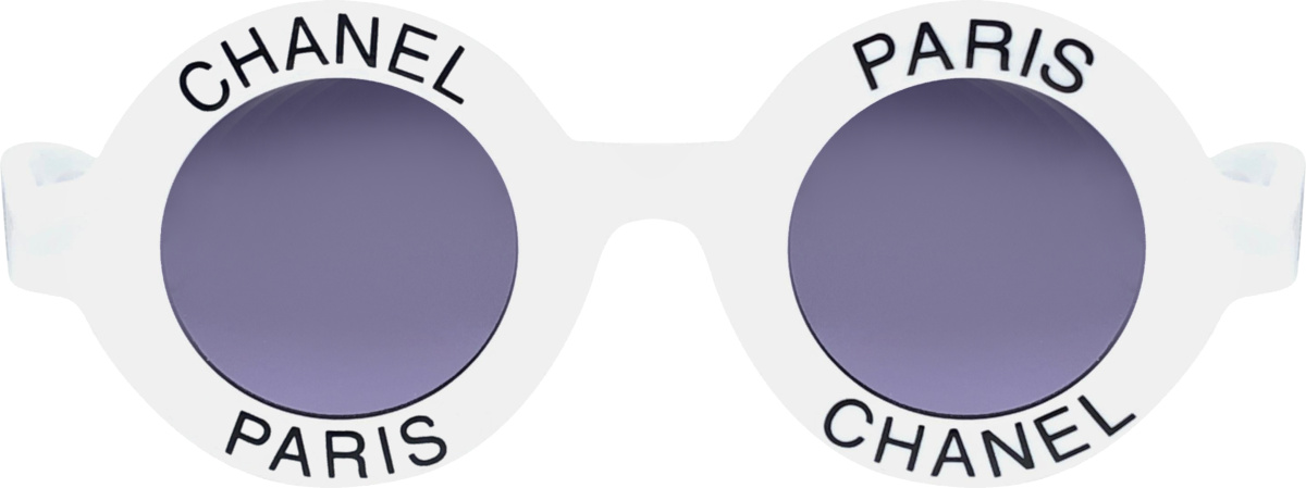 Chanel White Round 'Chanel Paris' Sunglasses | Incorporated Style