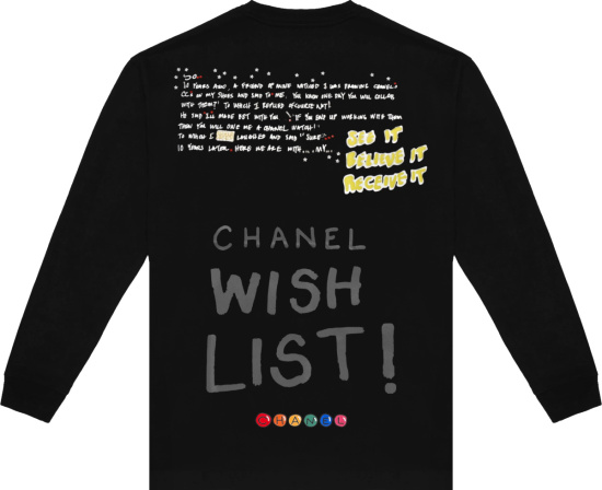 Chanel X Pharrell Black Long Sleeve Wish List T Shirt