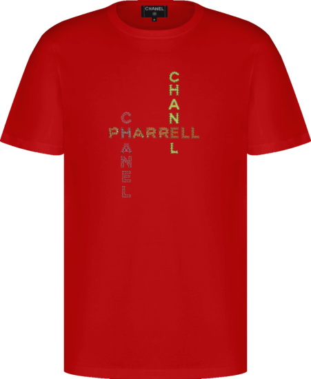 Chanel X Pharrell Red Embellished T Shirt