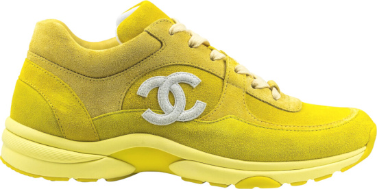 Chanel Yellow Suede Sneakers