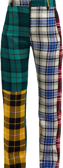 Charles Jeffrey Loverboy Multicolor Plaid Patchwork Suit Pants