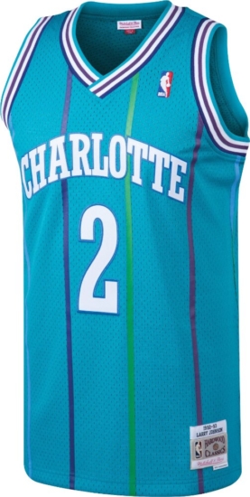 Charlotte Hornets #2 Larry Johnson Teal 