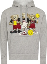 Chinatown Market Grey Triple Threat Basketball Bears Logo Hoodie