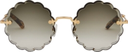 Gold & Brown Scalloped 'Rosie' Sunglasses (CH0047S)