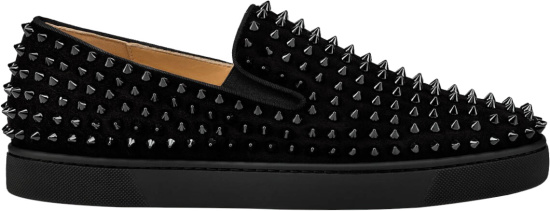 Christian Louboutin Black Suede 'Roller-Boat' Sneakers 