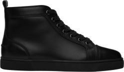 Black Leather High-Top 'Louis' Sneakers