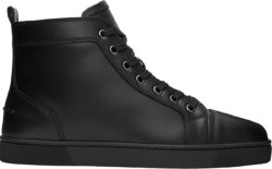 Black Leather High-Top Sneakers