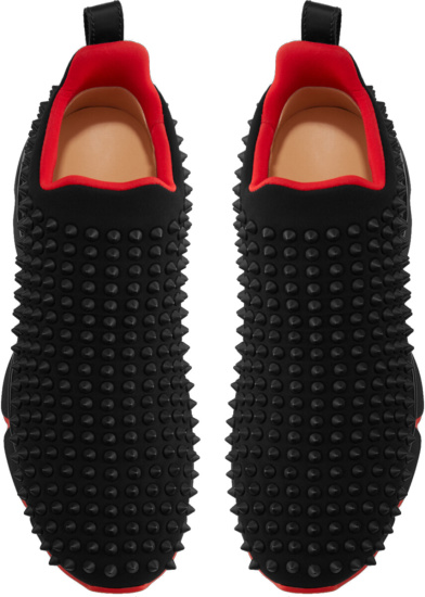Christian Louboutin Black Spiked Sneakers