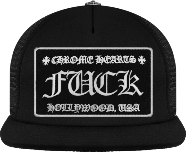 Chrome Hearts All Black Fuck Patch Trucker Hat