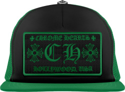Chrome Hearts Black And Green Ch Hollywood Patch Trucker Hat