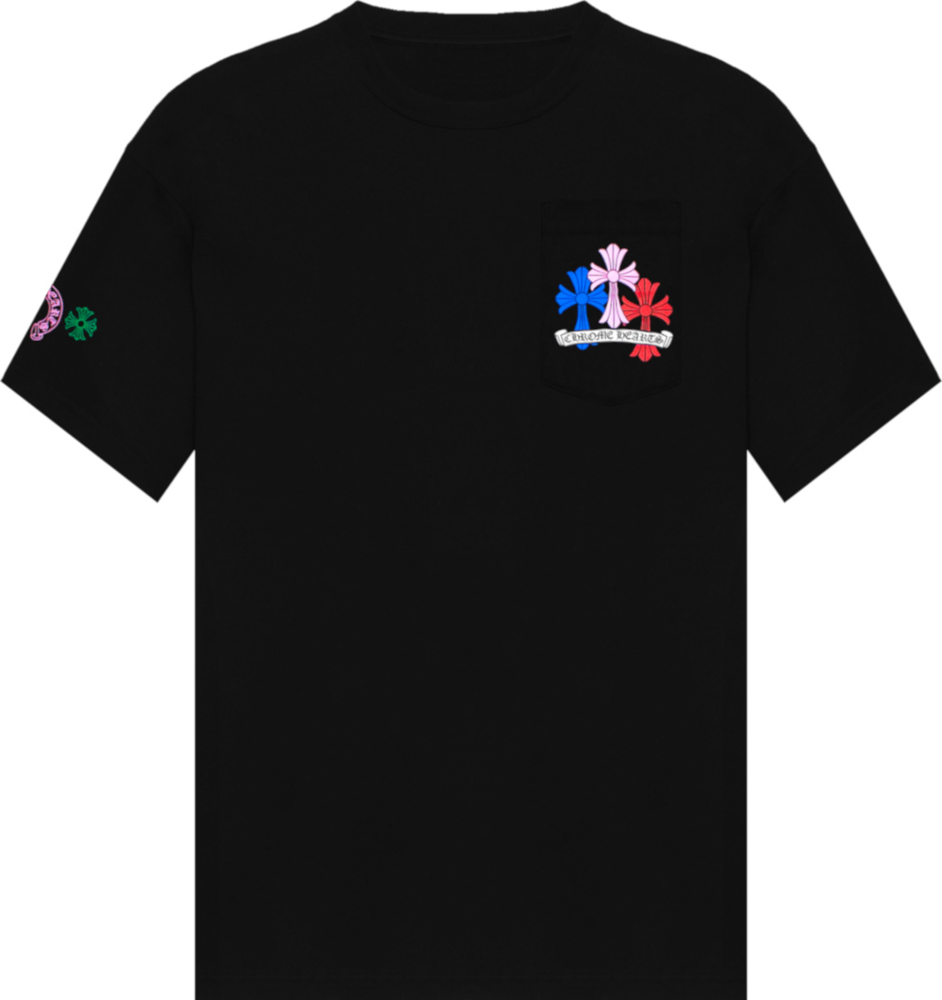 Chrome Hearts Black & Multicolor 'Cross Cemetery' T-Shirt 