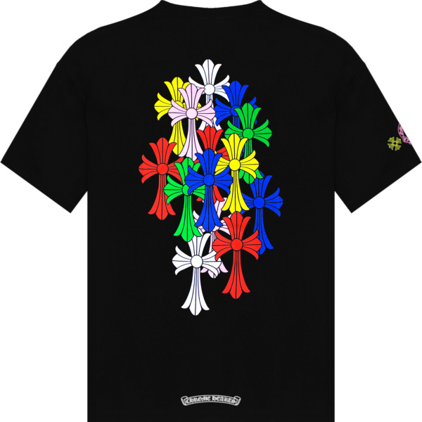 Chrome Hearts Black And Multicolor Cross Logo T Shirt