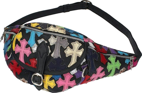 Chrome Hearts Black And Multicolor Cross Patches Belt Bag