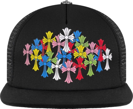 Chrome Hearts Black And Multicolor Cross Trucker Hat