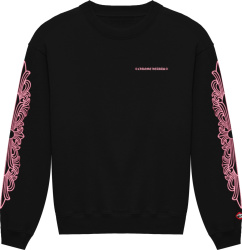 Chrome Hearts Black And Pink Floral Logo Sweatshirt
