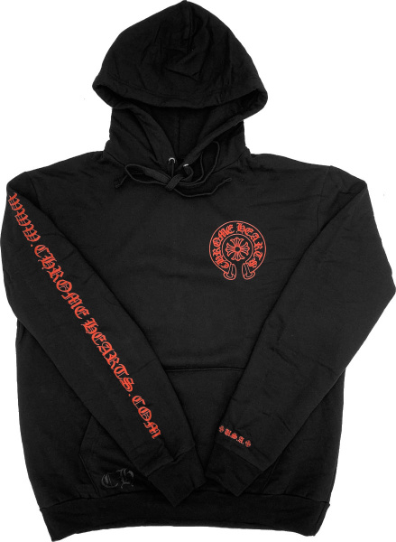 Chrome Hearts Black And Red Website Print Hoodie
