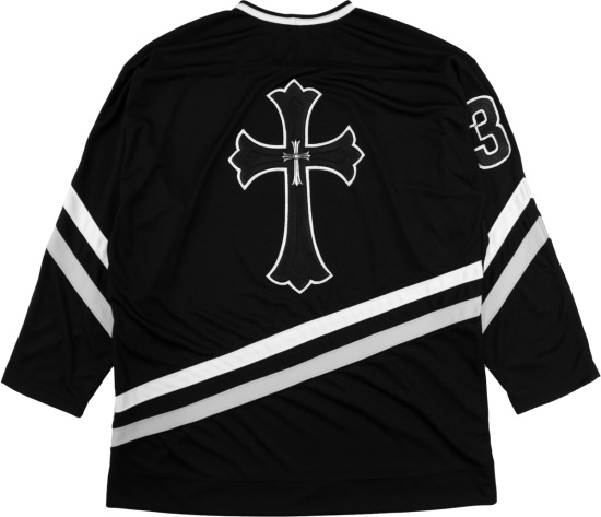 Chrome Hearts Black Cross Logo Hockey Jersey