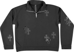 Chrome Hearts Black Cross Patch Quarter Zip Sweatshirt