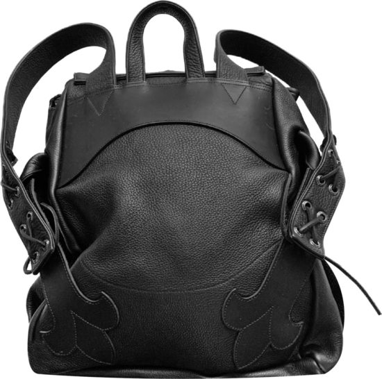 Chrome Hearts Black Fleur De Lis Flap Backpack