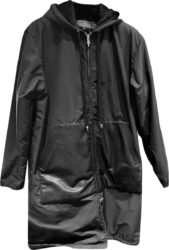 Chrome Hearts Black Leather Pockets Down Hooded Coat