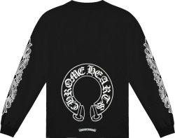 Black Horseshoe-Logo Long Sleeve T-Shirt