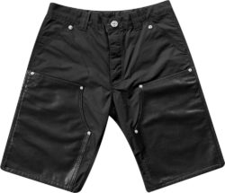 Chrome Hearts Black Nylon And Leather Panel Carpenter Shorts
