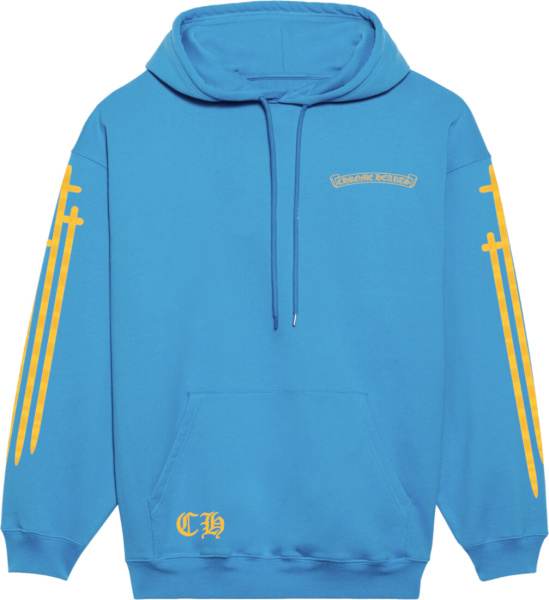 Chrome Hearts Blue And Yellow Miami Exclusive Hoodie