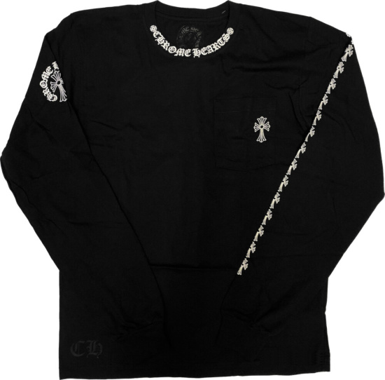 black long sleeve shirt with white collar