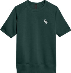 Chrome Hearts Dark Green Ch Logo Short Sleeve Sweatshirt
