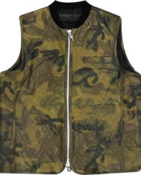 Chrome Hearts Green Camo Quilted Leather Vest