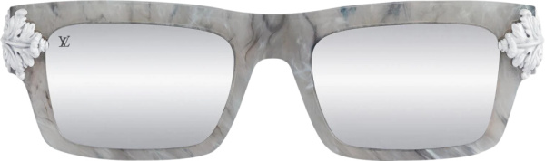 Chrome Hearts Grey Marble Square Sunglasses