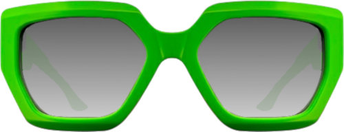 Chrome Hearts Neon Green Square Sunglasses