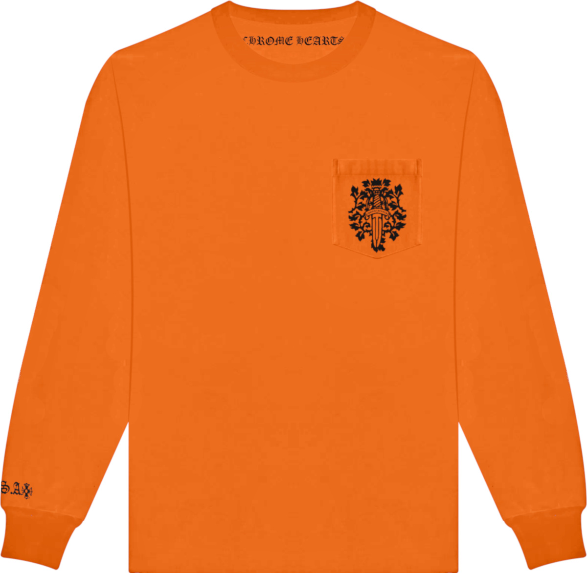 Chrome Hearts Orange 'Vine Dagger' Long Sleeve T-Shirt 