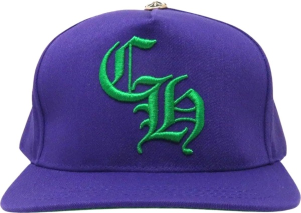Chrome Hearts Purple And Green Ch Logo Hat
