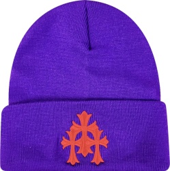 Chrome Hearts Purple And Red Cross Beanie