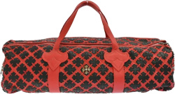Chrome Hearts Red And Black Flooded Cross Leather Duffle Bag