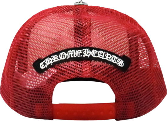 Chrome Hearts Red And White Taco Trucker Hat