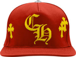 Chrome Hearts Red And Yellow Cross Patches Hat