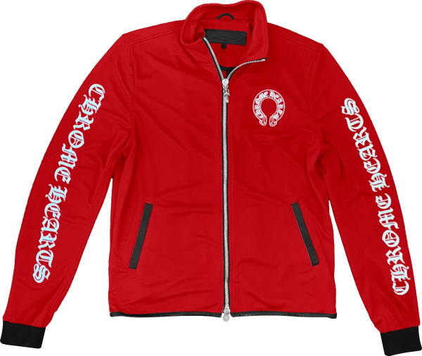 Chrome Hearts Red Logo Print Track Jacket