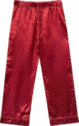 Red Monogram Silk Pajama Pants