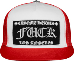 Chrome Hearts White And Red Fuck Trucker Hat.jpg