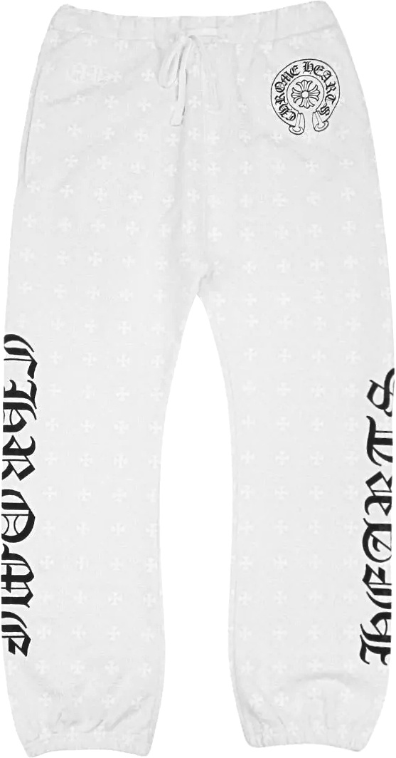 Chrome Hearts White Allover-Cross Sweatpants | INC STYLE