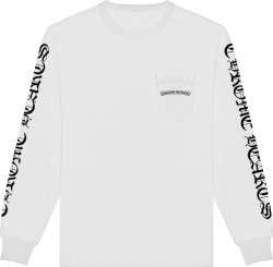 White Long-Sleeve 'Scroll Logo' T-Shirt